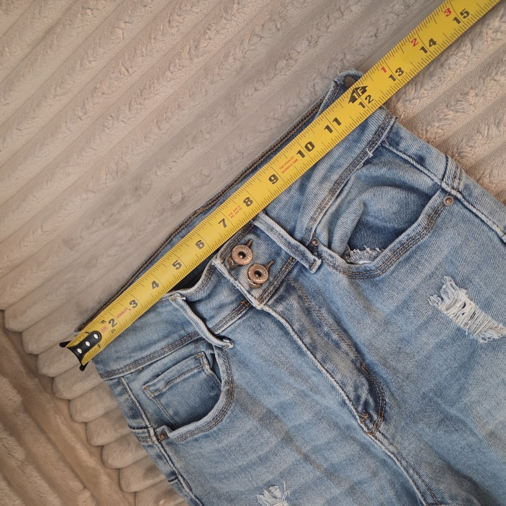 Wax Jean Butt I Love You Distressed Skinny Jeans Size 3/26 Light Wash Ripped - Picture 9 of 10